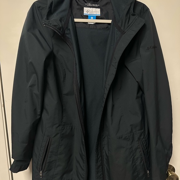 Columbia Black Hooded Raincoat - L - Picture 2 of 5